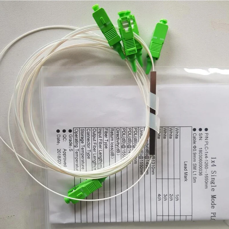 

50pcs 1x4 PLC Fiber Splitter Mini Module SC/APC Singlemode 0.9mm