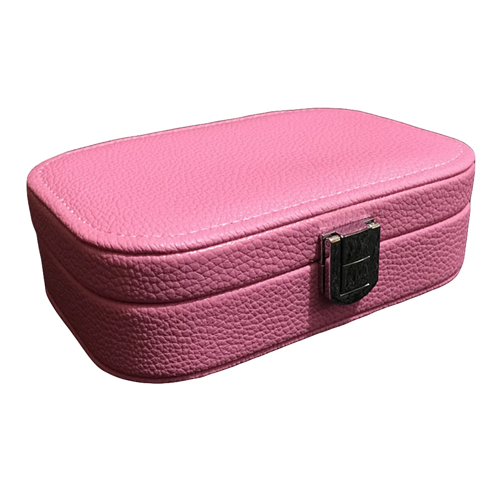

Portable Jewelry Display Ring Earring Storage Organizer Travel Case with Mirror