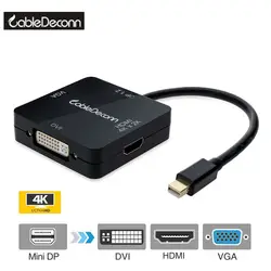 3in1 мини-дисплей Порты и разъёмы DP v1.2 к HDMI 4 К DVI VGA Thunderbolt Порты и разъёмы совместимый адаптер кабель квадратный для Macbook 2017 горячие предметы