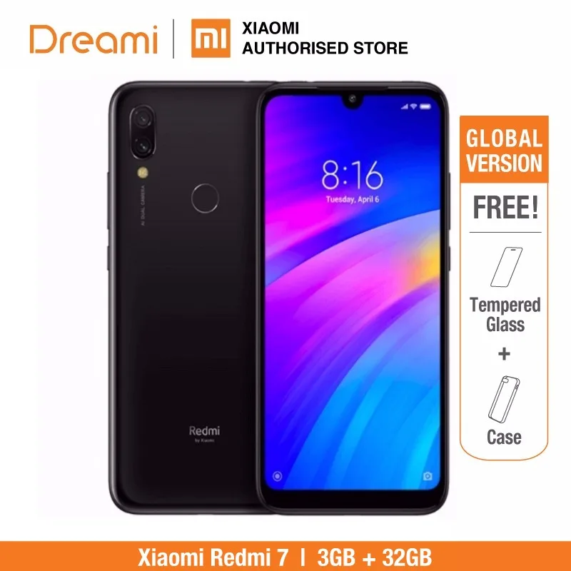 Global Version Xiaomi Redmi 7 32GB ROM 3GB RAM (Brand New and Sealed Box) READY Stock Global Version Xiaomi Redmi 7 32GB ROM 3GB RAM (Brand New and Sealed Box) READY Stock