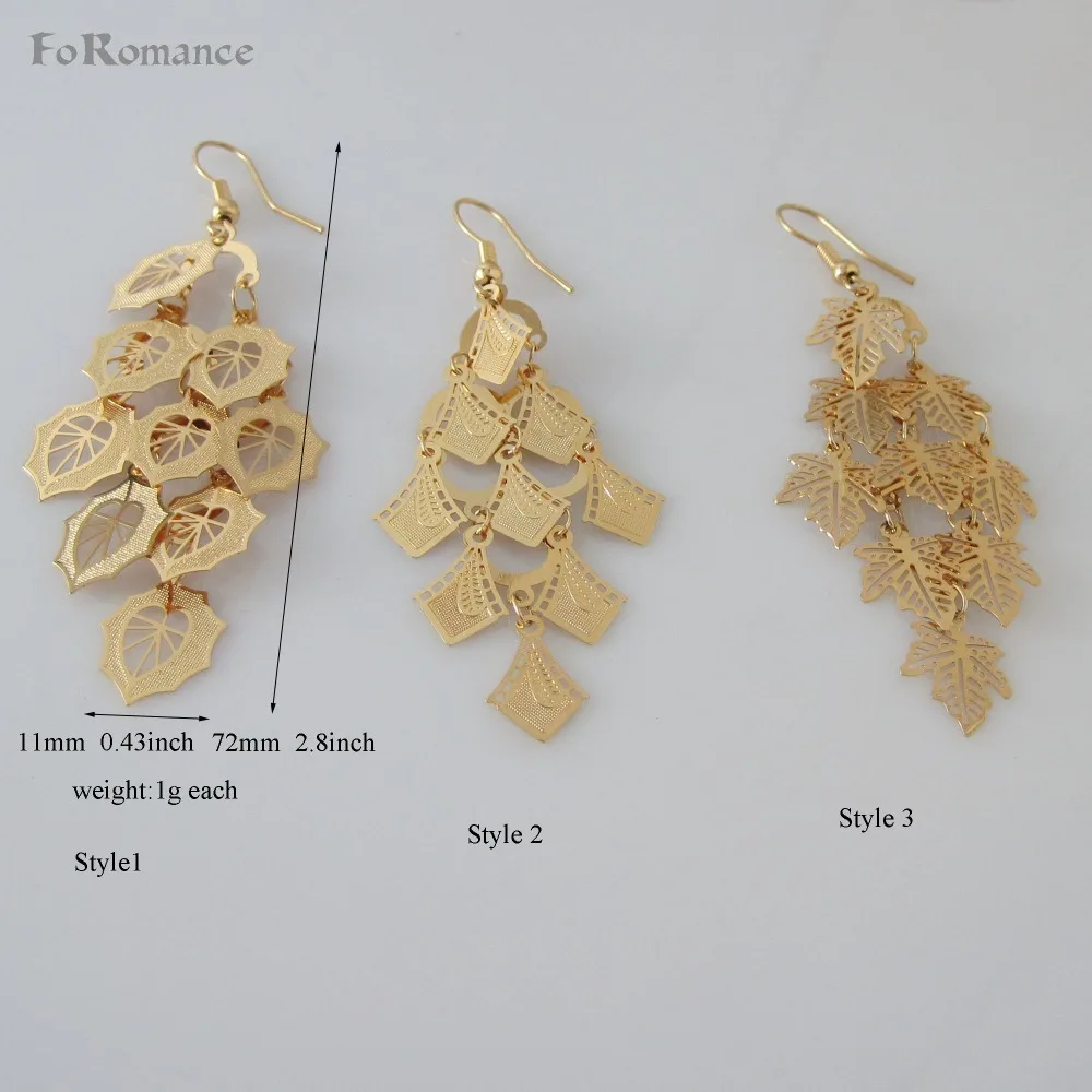 Минимальный заказ 10$, может быть смешанный дизайн/три стиля из желтого золота цвет со многими различными прелестями высокий 2," висящая серьга мотаться