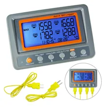 88598 Digital 4 Channel K-Type Thermocouple Thermometer -328~2498 degree C/F SD Card Wallmount Data Logger LED Alarm 2018 dual channel digital thermometer temperature logger tester usb interface 1000 sets data kjtersn thermocouple mastech ms6514