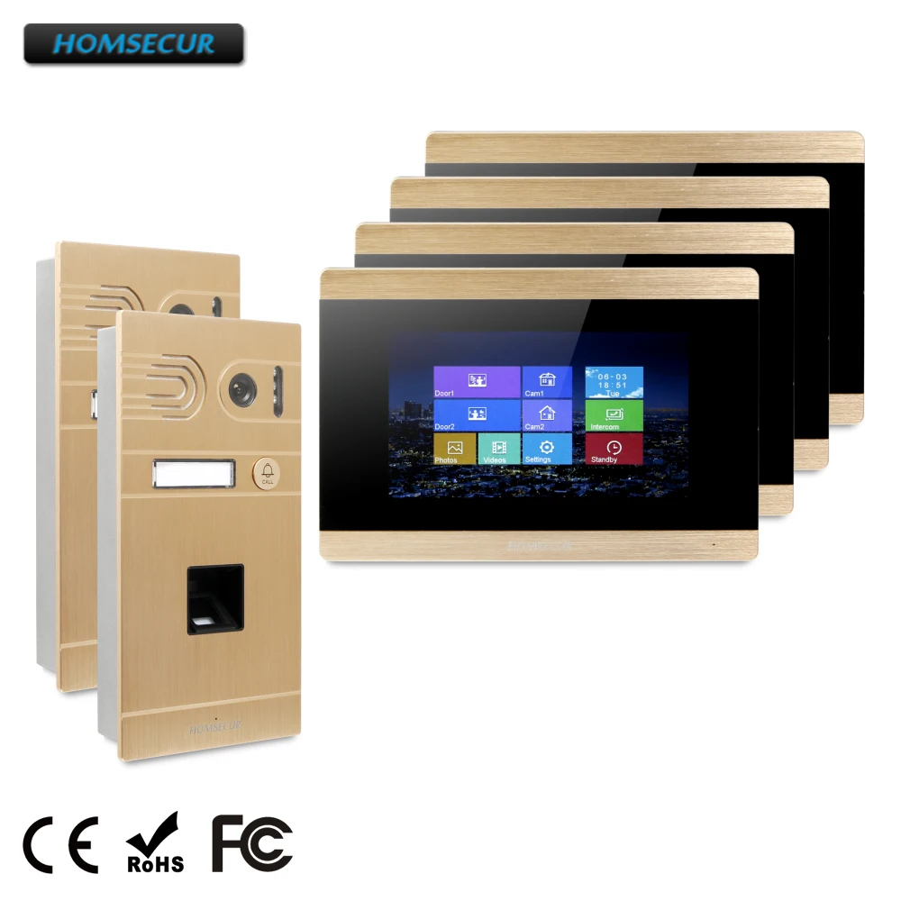 

HOMSECUR 7" Video Door Phone Intercom System+Recording & Snapshot for Apartment BC061-G+BM715-G