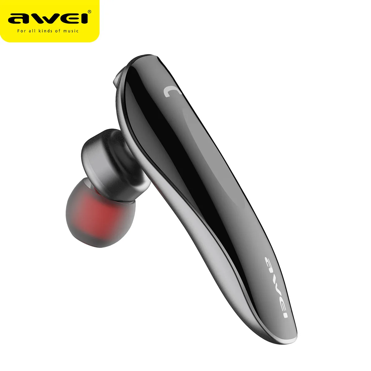 Серый Awei N1 беспроводные bluetooth наушники-вкладыши, Многоточечные наушники, наушники, деловые встречи, одиночные наушники, гарнитура - Цвет: Серый