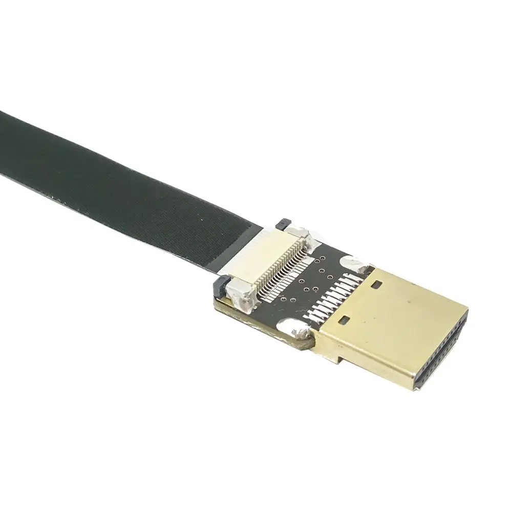 FPV Micro HDMI Mini HDMI 90 градусов адаптер 5 см-100 см FPC плоский HDMI кабель шаг 20pin для мультикоптера аэрофотосъемки