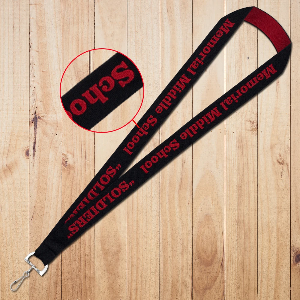 

50 pcs/Set Custom printed woven / jacquard lanyards with metal clip for key chains and I Phones