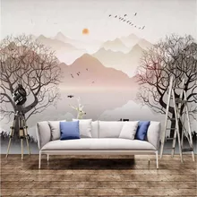 Ручная роспись европейская живопись замок в лесу украшения стены картин с завода-производителя обои настенные Фотообои