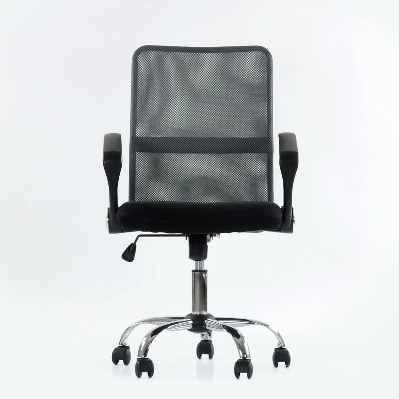 K147FbGray Кресло для персонала Barneo K-147 ткань и серая сетка высокая спинка кресло офисное кресло компьютерное кресло с системой качания дизайнерская офисная мебель компьютерные кресла по России