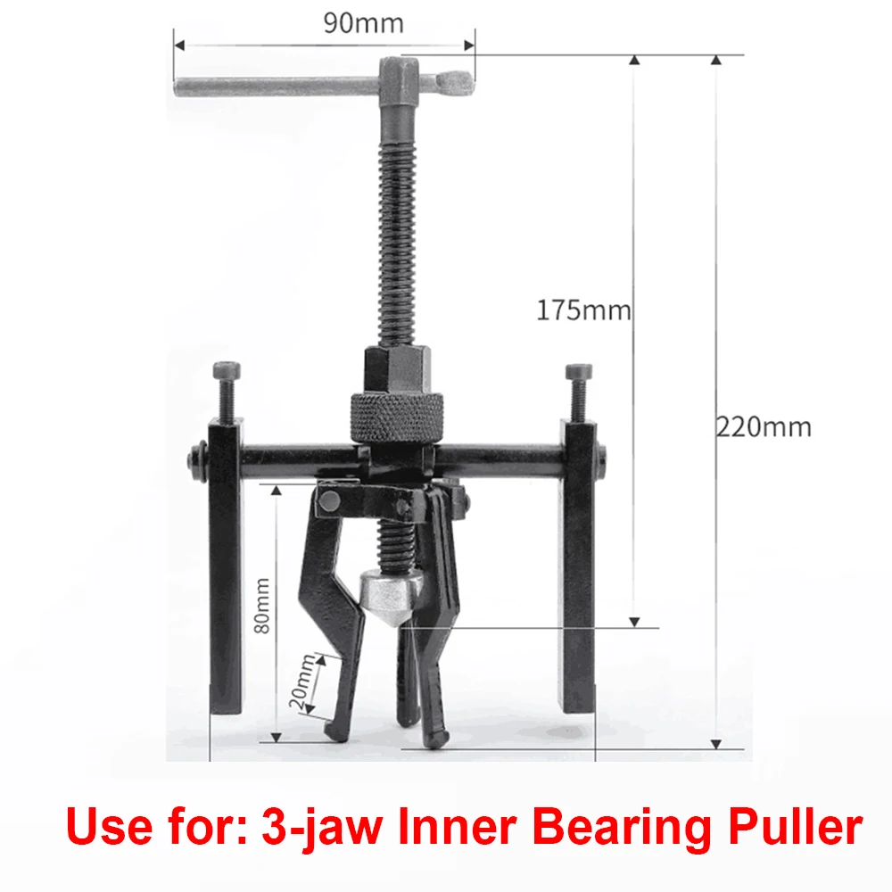 Inner Bearing Puller Gear Extractor 3 Jaw Pilot Bearing Puller Auto Reversible Inner Bearing