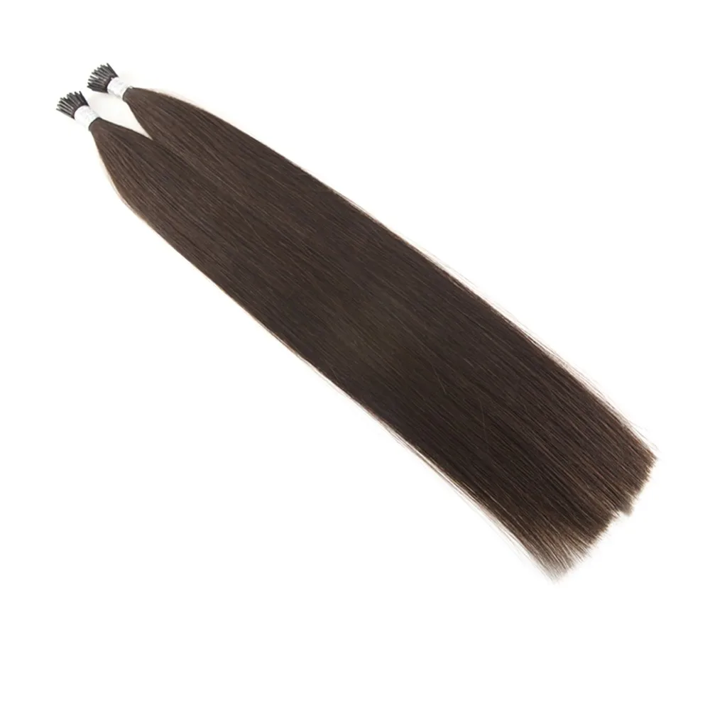 Moresoo Machine Remy Keratin Human Hair Color Brown #2 I Tip Fusion Hair Extensions 50strands/pack 1g/s 16-24 Inch