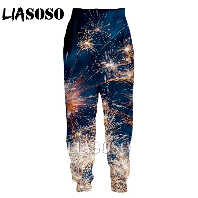LIASOSO 3d принт Для мужчин Для женщин мультфильм фейерверк костюм moto полная длина пот Штаны зима Штаны аниме повседневные забавные брюки E296 - Цвет: 9