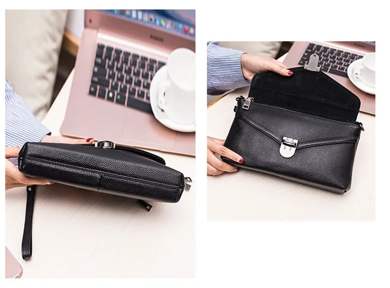 MJ Brand Women Handbag Fashion Genuine Leather Envelope Day Clutch Female Flap Messenger Bag Small Buckle Crossbody Shoulder Bag (16)
