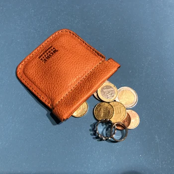 

'MOREVENEZIA GENUINE LEATHER FLAT COIN CASE HANDMADE IN ITALY
