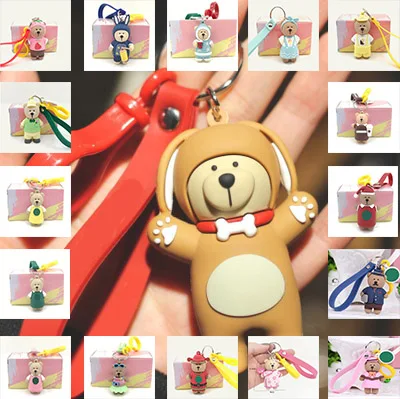 

2019 NEW SERIES!!!Toys Doll figure Keychain Bear Cartoon charm for thermos cup mug friend gift earing ring