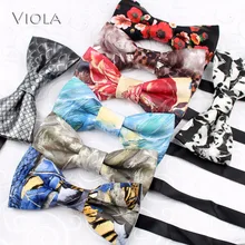 Характеристика кожа бабочкой печать маслом для печати животных Цветочный Бабочка для женщин и мужчин подарок вечерние аксессуары для смокинга 21 цвета яркий