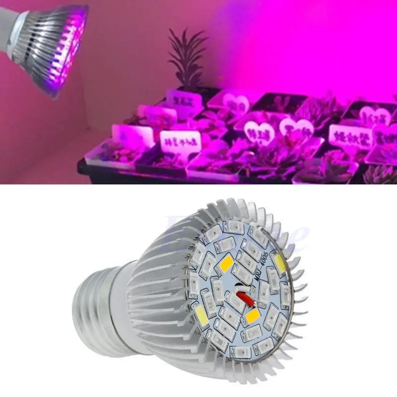 28W полными спектрами E27 28 шт. светодиодный Светодиодный Grow светильник растет