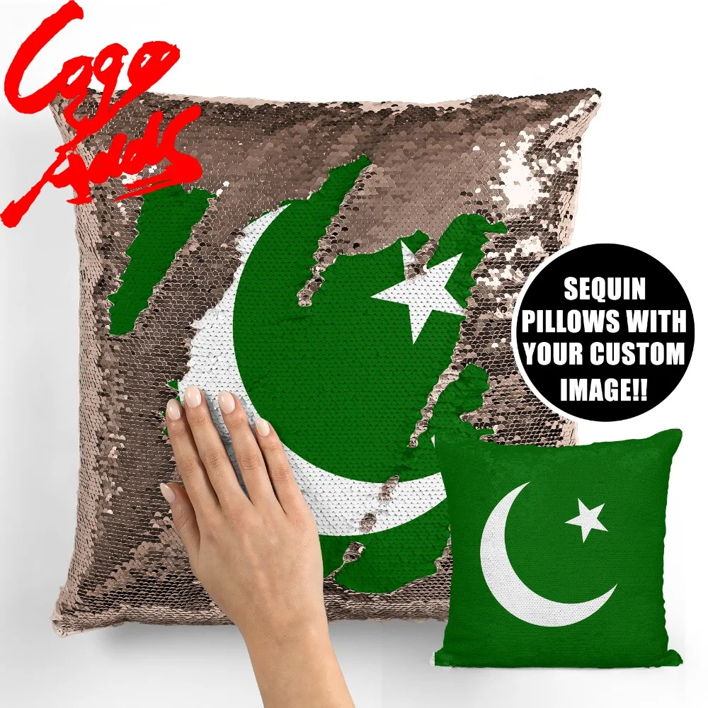 

Pakistan home decoration accessories room decoration cushion cover throw pillows reversible mermaid sequin pillow case cover