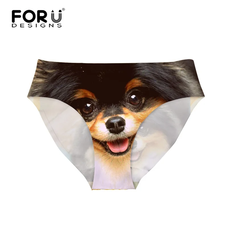 FORUDESIGNS/Забавные 3D Поддельные черные джинсовые мопса/щенка печати женские сексуальные трусики нижнее белье для бодибилдинга для девочек дышащие трусы