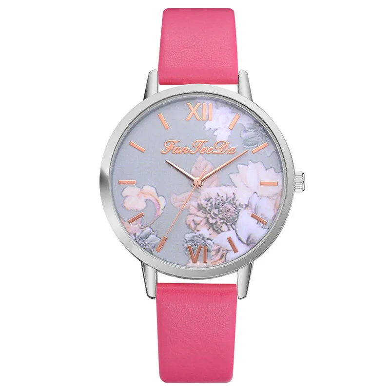 Newly women watches bracelet watch ladies Printed Flower Causal Quartz Analog Wrist Watches clock time Relogio Masculino S21 (11)