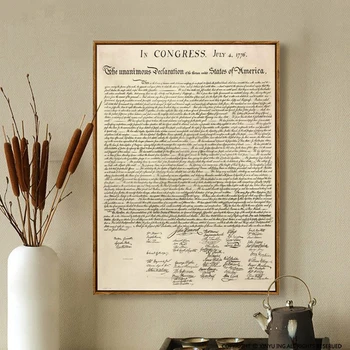 

Famous Canvas Print Painting United States Declaration of Independence America History Poster Wall Art Picture Unframed LZ501