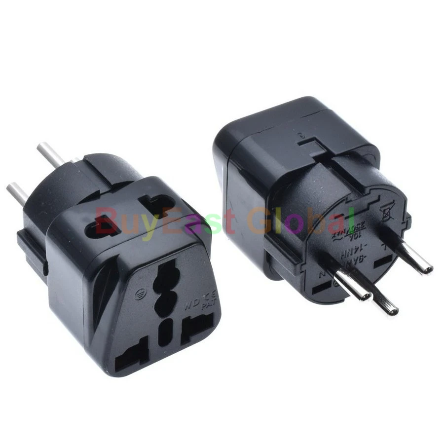 (1 PC) ISRAELI Electrical Power Plug Adapter 2 Multi Outlet Change
