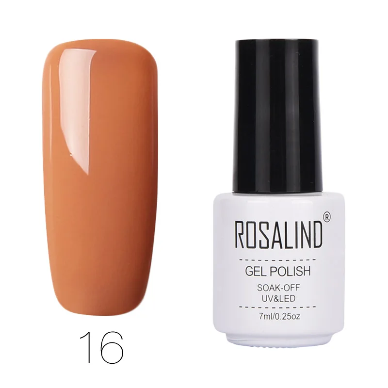 Гель для ногтей ROSALIND, 7 мл, белый флакон, чистый цвет, УФ-Гель-лак, полуперманентный, впитывающий, для ногтей, маникюрный гель, лак для ногтей - Цвет: RC16