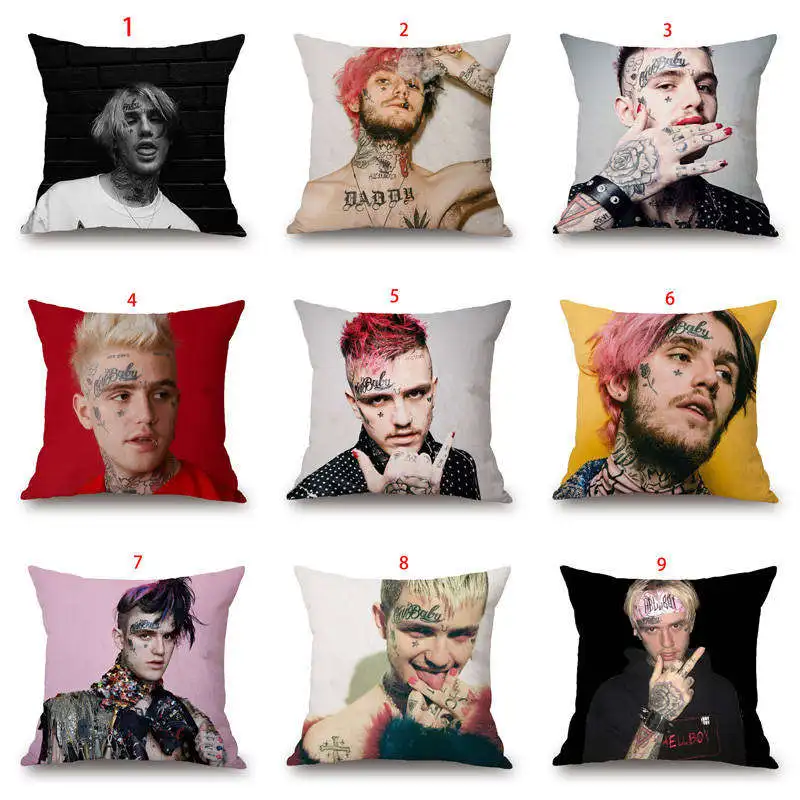 45x45 Lil Peep Home Декоративная льняная наволочка для подушки поп-певица Lil Peep Print Throw Pillow чехол Минималистичная подушка