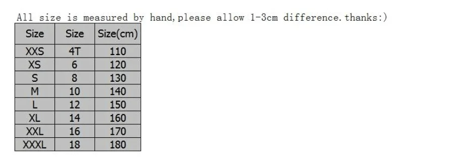 size table