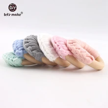 Let's make mordedores de madera para bebé, anillos de dentición hechos a mano de algodón, accesorios para bebé sin BPA, anillo de madera Waldorf, 5 uds.