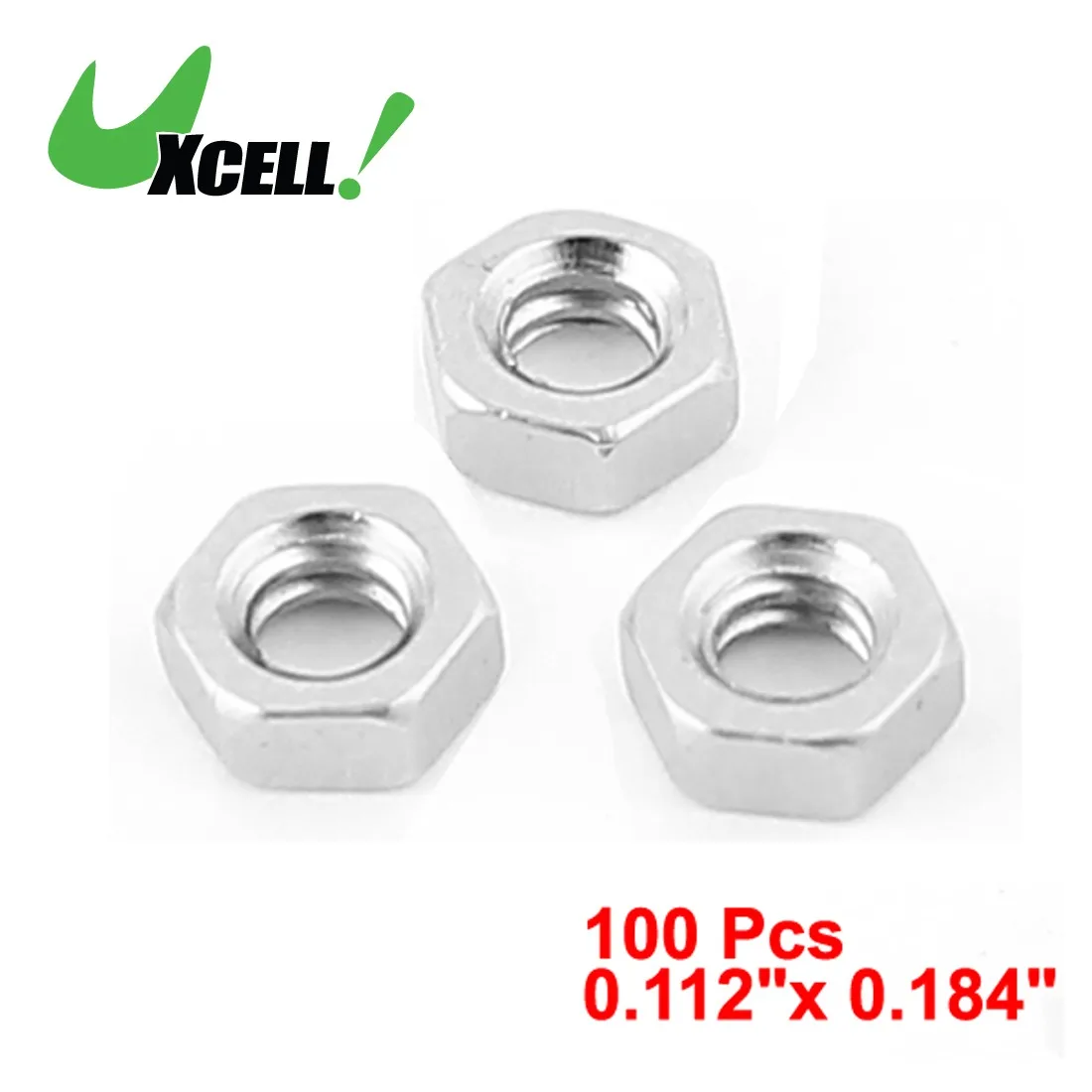 

UXCELL Hot 100Pcs/lot #4-40 Hex Nuts Metal Construction Screw Nut Hexagonal Drive Female Thread Ideal for RS232,VGA,DB-9P