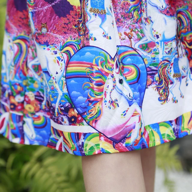 Girl Rainbow Unicorn Print Sleeveless Dress