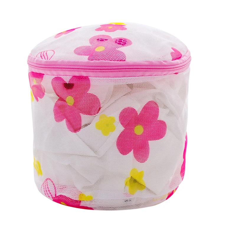

Pink printing Folding Bra Washing bag Underwear Socks Clothes Protector Bag Storage Box (random color) 14.5x14.5cm-1PC