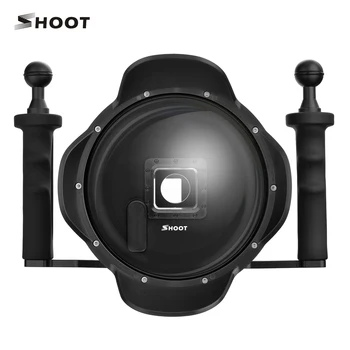 

New 6 inch Diving Go Pro 4 Dome Port With Stabilizer LCD Waterproof Case for GoPro Hero 4 3+/4 HERO4 Black Silver Camera