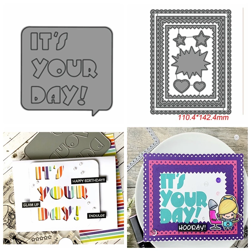 

It's Your Day Frame Metal Cutting Dies Stencils For DIY Scrapbooking Decorative Embossing Paper Cards Handcraft Die Cut New 2019