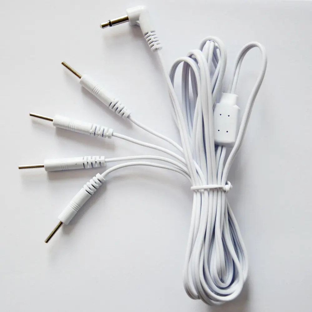 100 pcs TENS Unit Electrode Lead Wires Jack 3.5mm 4 Pin Plug 2.0mm in