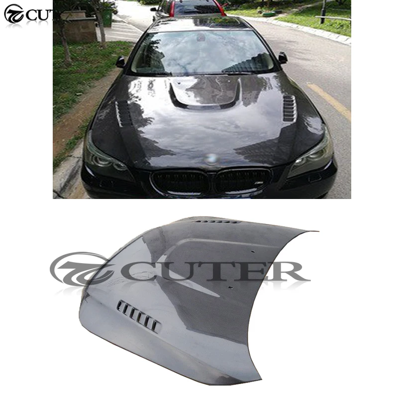 

E60 High Quality Carbon Fiber Front Engine Hood Bonnets engine Covers Car Body Kit For BMW 5 Series E60