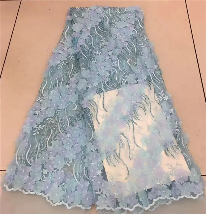 Latest African Lace 2017 Bridal Tulle Fabric 3D Beaded tulle mesh lace for african dress on sale c4-11 | Дом и сад