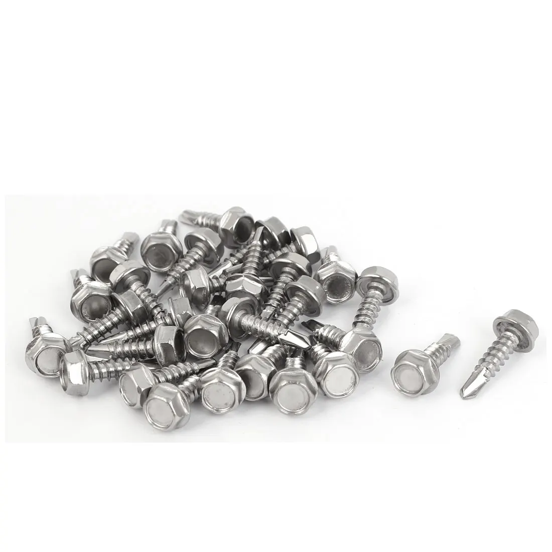 

UXCELL M4.8 X 19Mm #10-16 Thread Hex Washer Head Self Drilling Tek Screws Bolts 30 Pcs