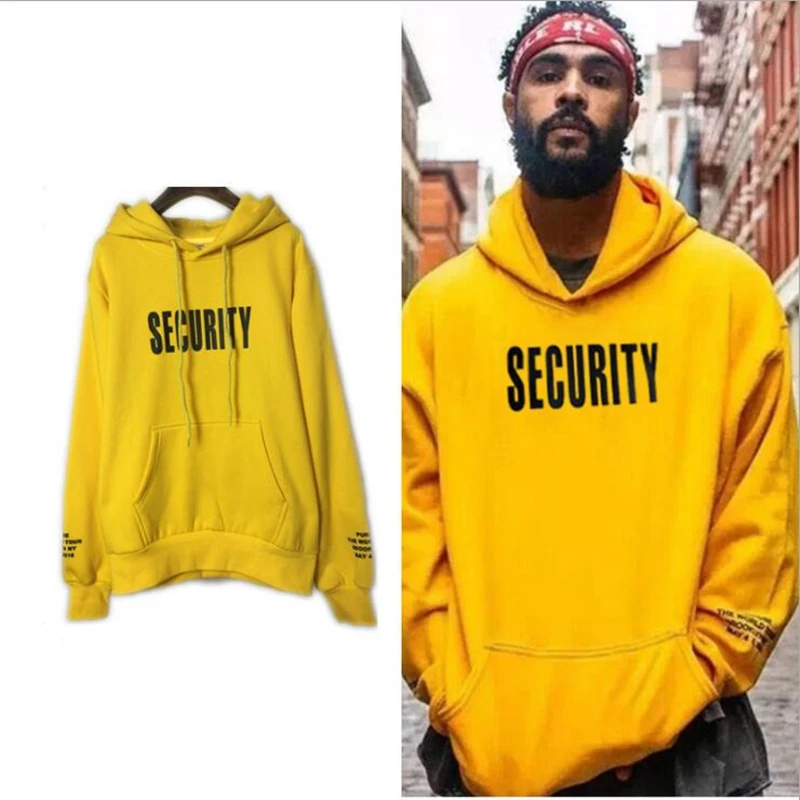 Vfiles Security Print Hoodie Justin Bieber Fog High Street Sweatshirt Bibb Purpose Tour Yellow Hoodie Lovers Couple Bts Hoodie