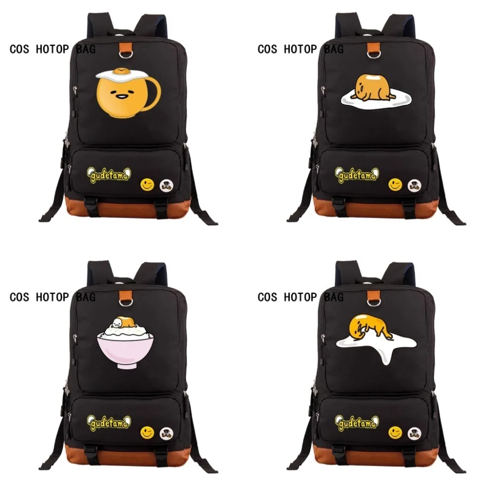 

High Quality 2018 New Gudetama Printing Backpack Kawaii School Bags Mochila Feminina Canvas Laptop Backpack Travel Bags 8 style