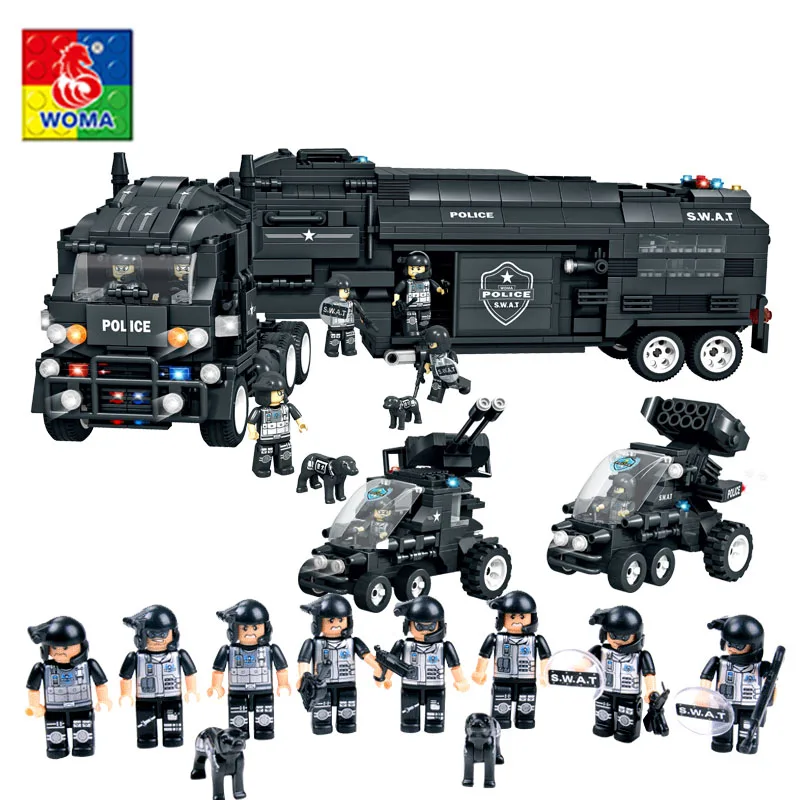 

Military Series Police Kids Building Blocks City Weapon Ship Aircraft Car Dolls Boys Toys Compatible with Legoe