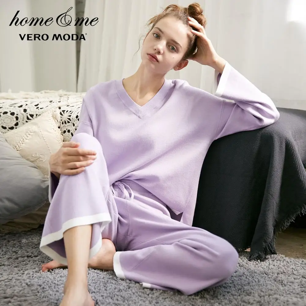 Cena Vero Moda 2019 nowe dzianiny długie spodnie o kroju boot cut garnitur homewear | 3183K6504