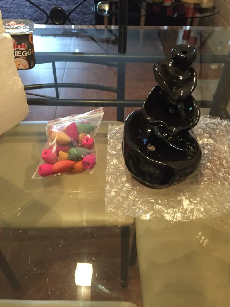 LED Light Backflow Incense Burner