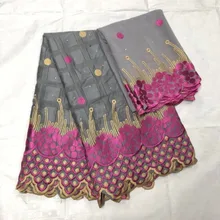 Серый Цвет швейцарская вуаль кружева с Швейцарский хлопок кружевной комплект для нигерийской свадьбы кружевной ткани хлопок material-CYE30