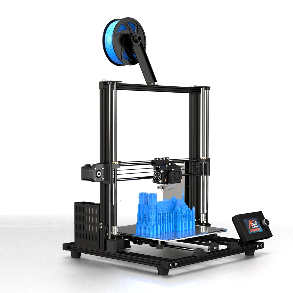 cheap Anet A8 Plus Upgraded Motherboard DIY 3d Printer Kit Filament Autoloading Glass Panel Impresora 3d 300*300*350mm Size 3d Drucker
