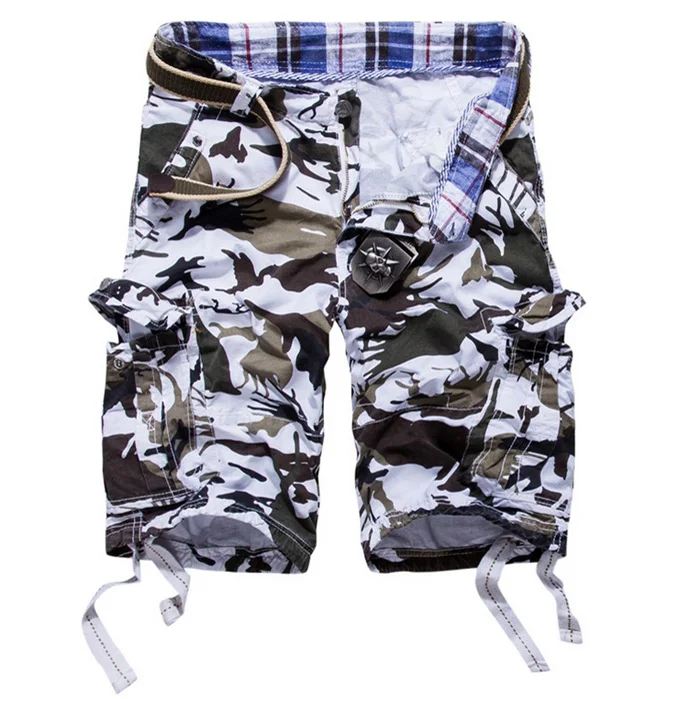 Многокарманный военный Короткие штаны мужские повседневные шорты камуфляжные мужские шорты Карго Хлопок Военная верхняя одежда шорты с ширинкой на молнии 29-38