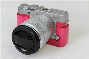 Новинка PU кожа Половина Чехол для Fuji Fujifilm XA3/XA10 цифровой X-A3 X-A10 Камера коричневый/черный/Кофе /розово-красный