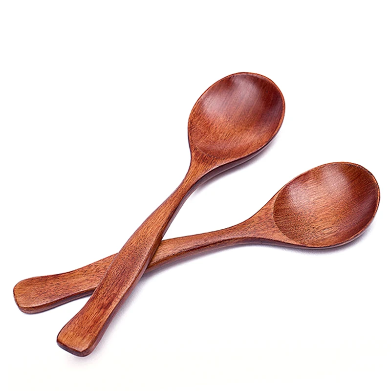 Wooden Spoon Chinese Wood Rice Soup Spoon Small Dining Spoons Dessert Tea Spoon Kids Spoon Kitchen Accessories (7)