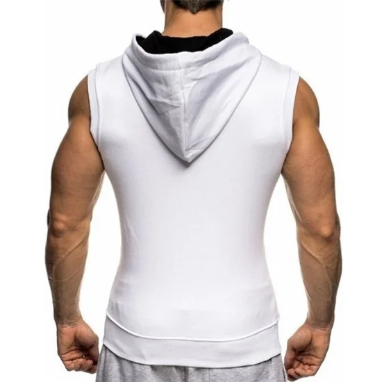 Plus tamanho S-XXXL malha masculina sem mangas