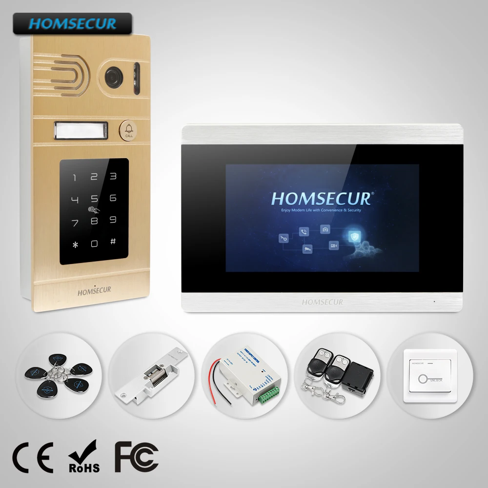 HOMSECUR 7\ Wired Video Door Entry Security Intercom+RFID Access with Memory Monitor for House/Flat BC071-G + BM715-S HOMSECUR 7\ Wired Video Door Entry Security Intercom+RFID Access with Memory Monitor for House/Flat BC071-G + BM715-S